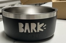  Yeti Boomer 4 Cups Boomer Dog Bowl Non Slip Bottom Black "BARK" 32oz