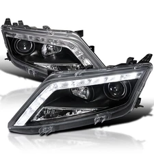 Fits Black 2010-2012 Ford Fusion Led Strip Projector Headlights Head Lamps Pair
