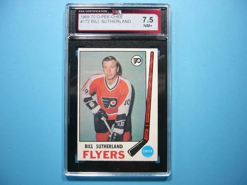 1969/70 O-PEE-CHEE NHL HOCKEY CARD #172 BILL SUTHERLAND KSA 7.5 NM+ SHARP+ OPC