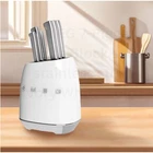 SMEG 7PC Premium Knife Block Set Stainless Steel Ivory White Kitchen