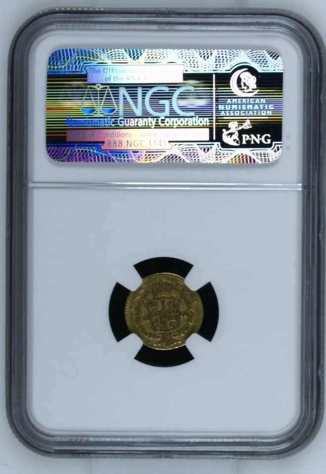 西班牙,马德里,金色半身像 1/2 埃斯库多,查尔斯三世,1773 年 PJ,NGC F 15。 — 第 4/4 张图片