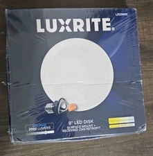 Luxrite Round Smooth Trim Recessed Downlight Retrofit CCT Selectable 14W 5-6"