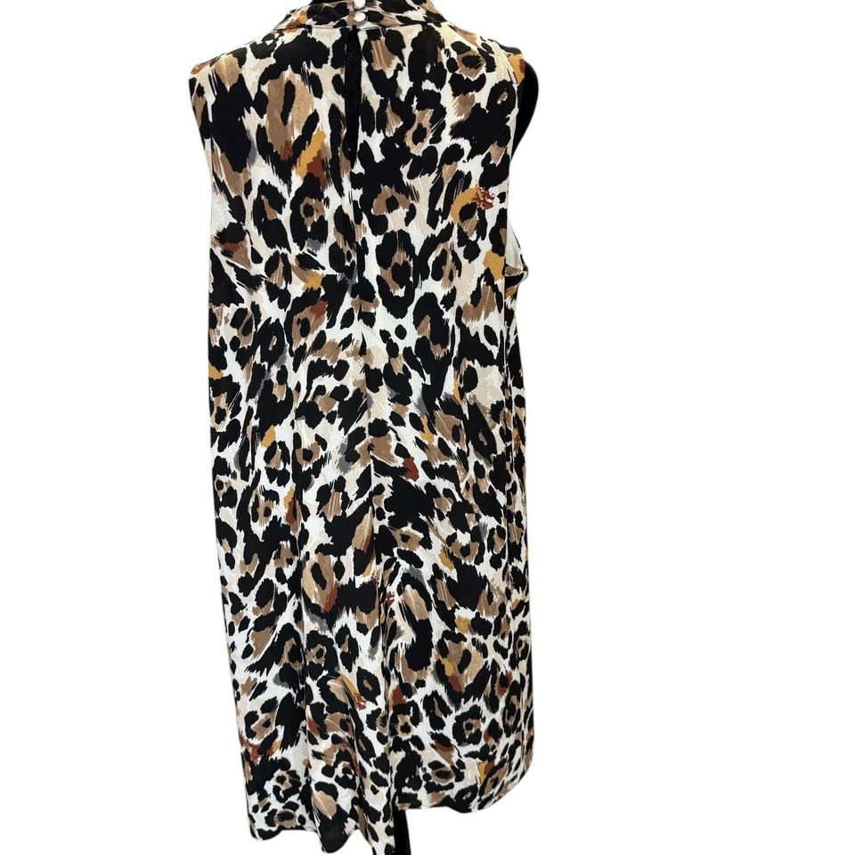 Lux II Women’s 14 NWT Leopard Animal Print Sleeveless Dress Party Sexy Choker - Image 2 of 4
