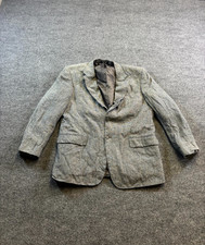 Bert Pulitzer Blazer Men 44R Gray Silk Notch Lapel Single Breasted Formal Jacket