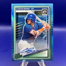 2025 Donruss /35 Carson Benge Auto Optic Blue Rated Prospect Mets Rookie