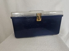 Vintage Wilson Wil-Hold Blue Plastic Sewing Box With 1 Tray 12”