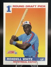 1991 Score Rondell White Rookie Baseball Card Montreal Expos #390. rookie card picture