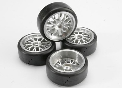 Traxxas 1/10 Nitro 4-Tec 3.3 * 4 MOUNTED PROTRAX SLICK TIRES * 4873