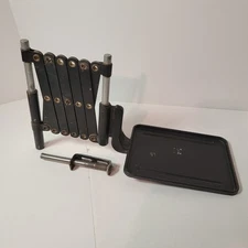 Vintage Black Wall Mount Scissor Arm Extension Telephone Tray Steam Punk JJ