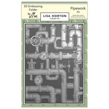 Lisa Horton Crafts Embossing Folder-Pipework