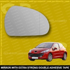 For Peugeot 207 wing mirror glass 06-12 Right Driver side with Wide Angle
