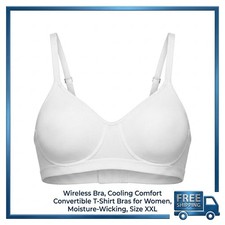 Hanes Signature Womens Wireless T-Shirt Bra Cooling Comfort Convertible Size XXL