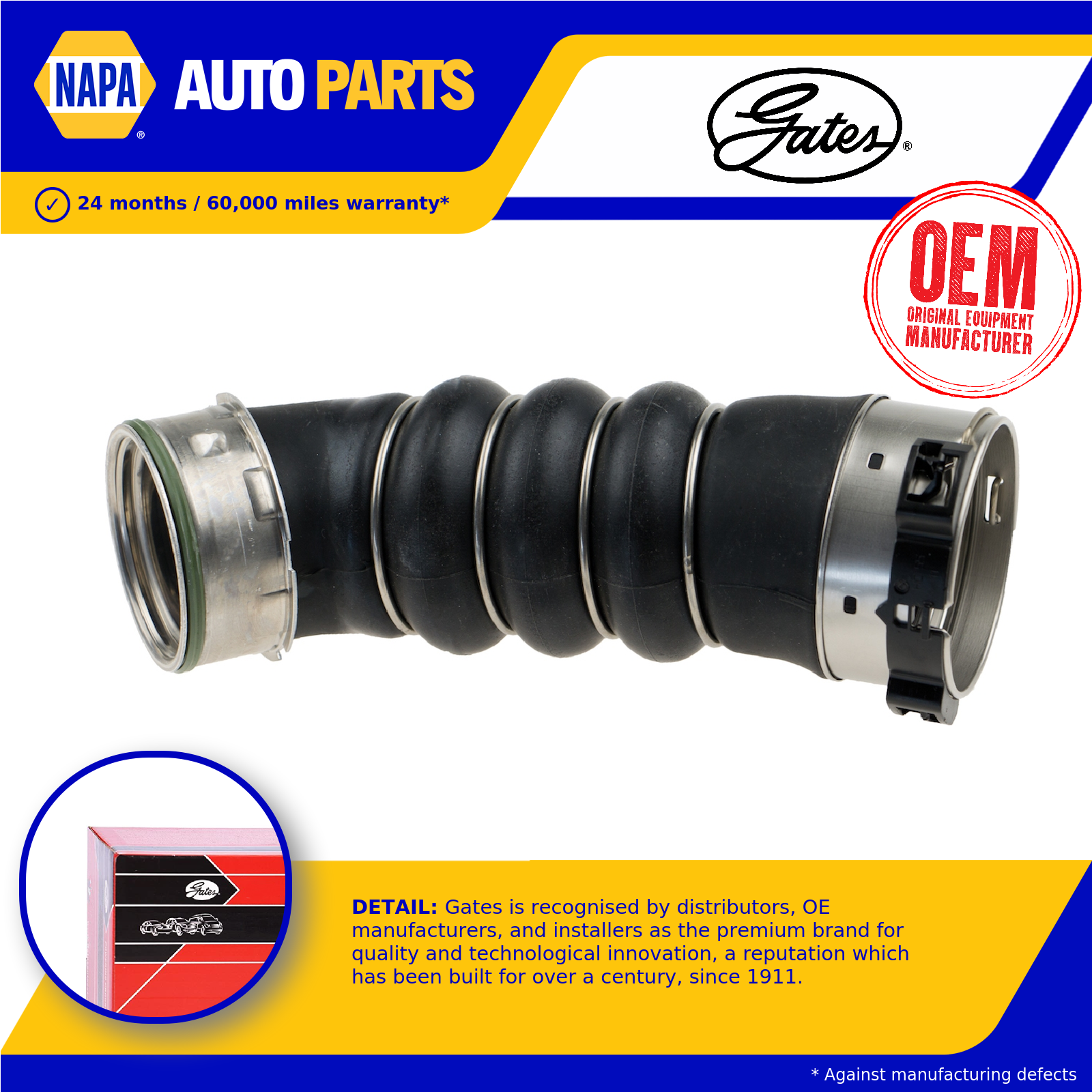 Turbo Hose 09-0193 Gates Charger 11617800142 417710193 Top Quality Guaranteed