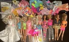 Vintage 80s Barbie Doll Lot Superstar Gown Clothes Mattel BB25