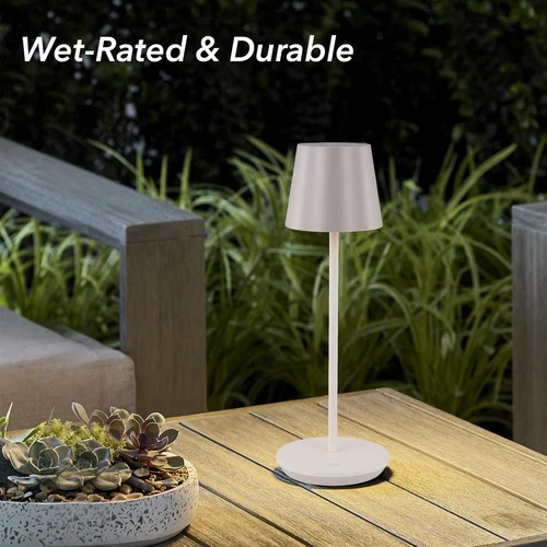 Mena Accent Rechargeable Table Lamp - 14.5" Pale Pink with USB-C & LED - Picture 4 of 7