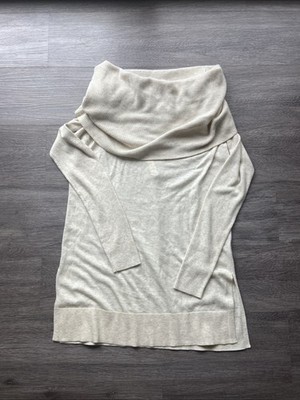 NWT Caslon Women s Long Sleeve Cowl Neck Sweater Size S Ivory