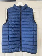H M Navy Quilted Puffer Vest Lightweight Zip Unisex Kids US 16/18