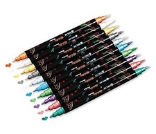 Metallic Marker Pens Dual Tip 10 Colors Metallic Pens for 1 Count Pack of 10 