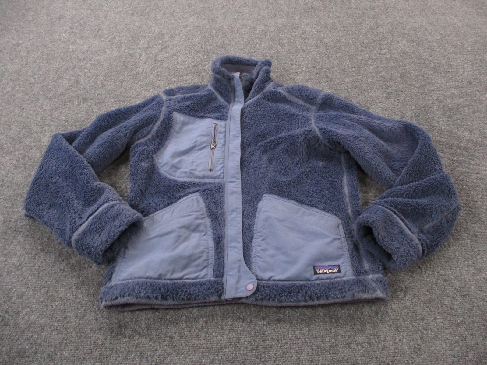 Patagonia Jacket Women S Blue Reversible Fleece Fuzzy Sweater Outdoor 27284