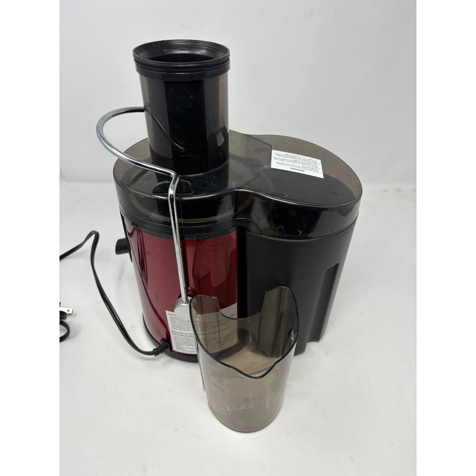 Red Centrifugal Juicer Extractor - 3" Wide Mouth Feed Chute - 2-Speed 600W
