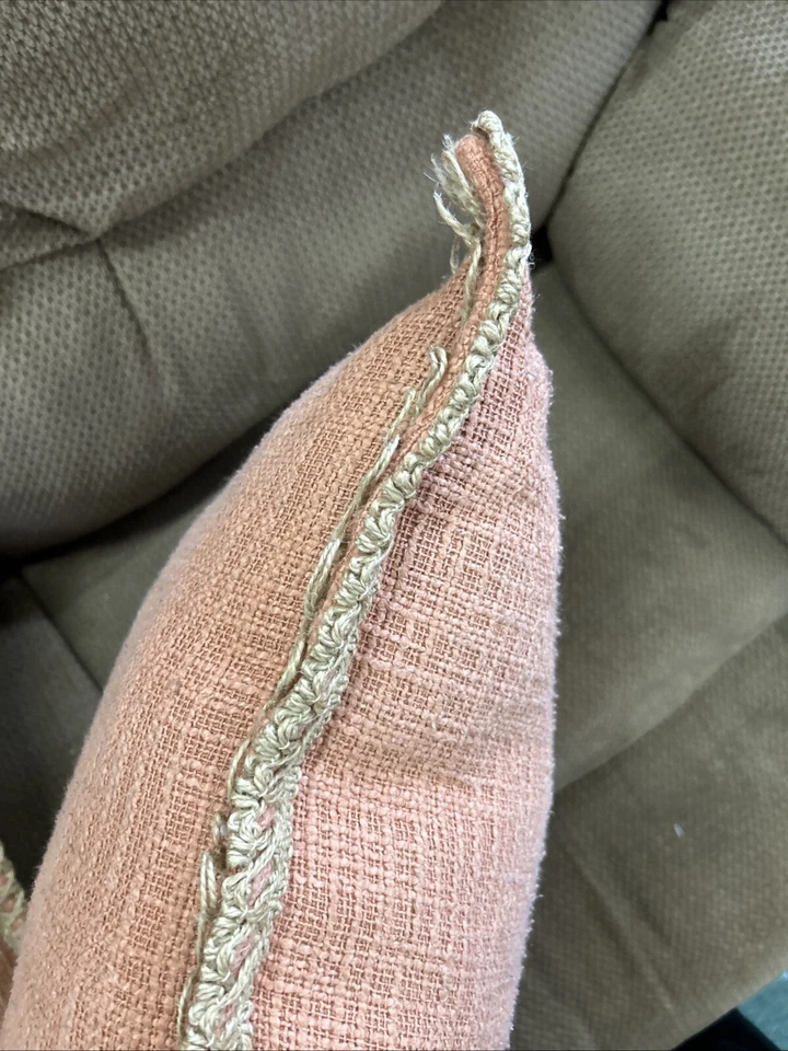 Almohadas Pier 1 Imports 2 Boho Bordadas Tela Tejida Naranja 20x20 LEER Foto 4 de 4