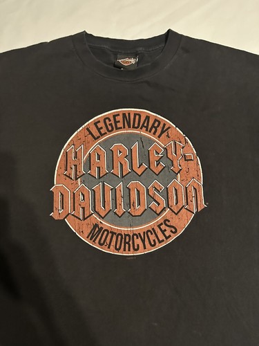 Legendary Motorcycles Harley Davidson Black T Shirt Of Fresno California 2 XL - Picture 2 of 8