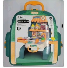 BOWA 3 in 1 School Bag Chef's House Play Set, 21 Pieces NEW