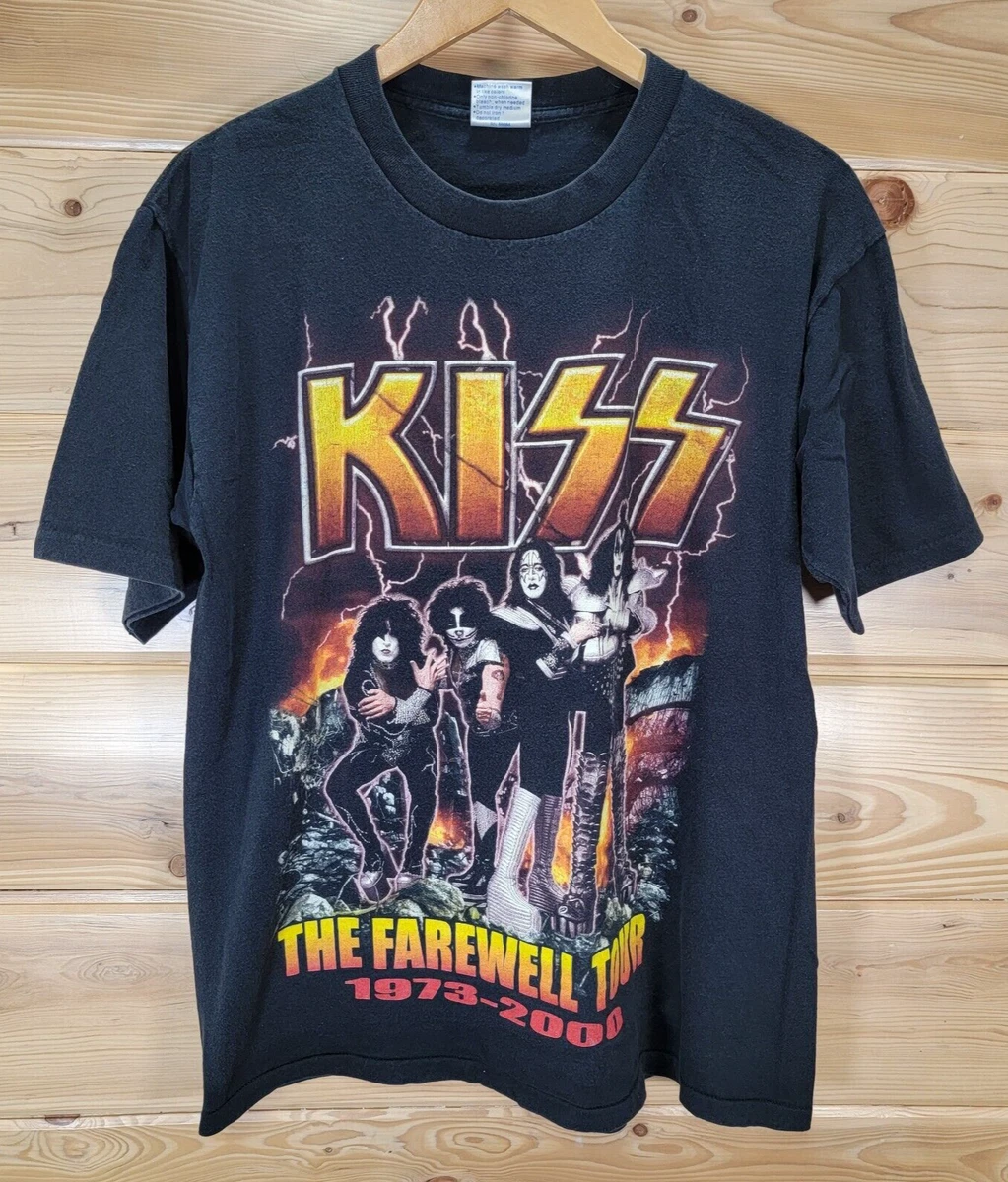 VTG Kiss Band Men\'s T Shirt The Farewell Tour Concert Music 1973-2000 Size  Large | eBay