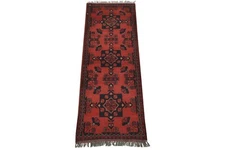 Turkmen Runner 1'9'' x 4'10'' Red Wool Tribal Hand-Knotted Oriental Rug