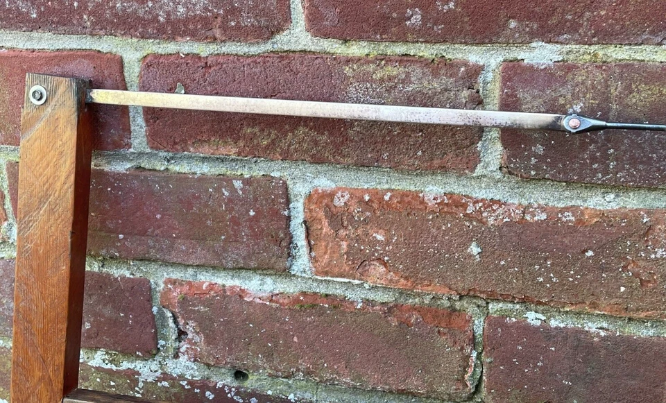 Vintage Large Wood & Brass 36" Bow Saw Frame Tree Saw Buck Saw Woodworking Tool - Image 3 of 4