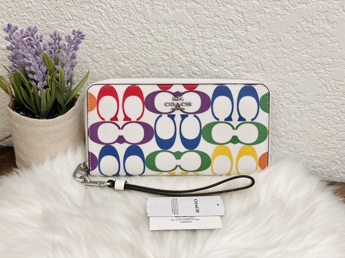 Coach Pride Continental Long Zip Around Wallet In Rainbow