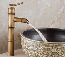Antique Brass Single Handle Bathroom Bamboo Shape Faucet Mixer Water Tap enf027