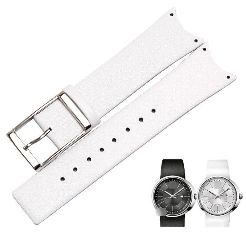 For CK KOV231 Cow Leather Watchband Strap 21mm Bracelet Black thumbnail 4