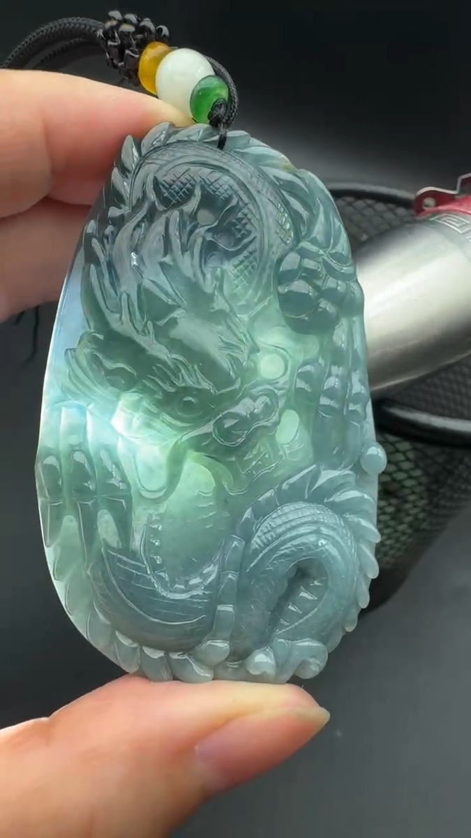 Video Certified Icy Green 100% Natural A Jade jadeite Pendant