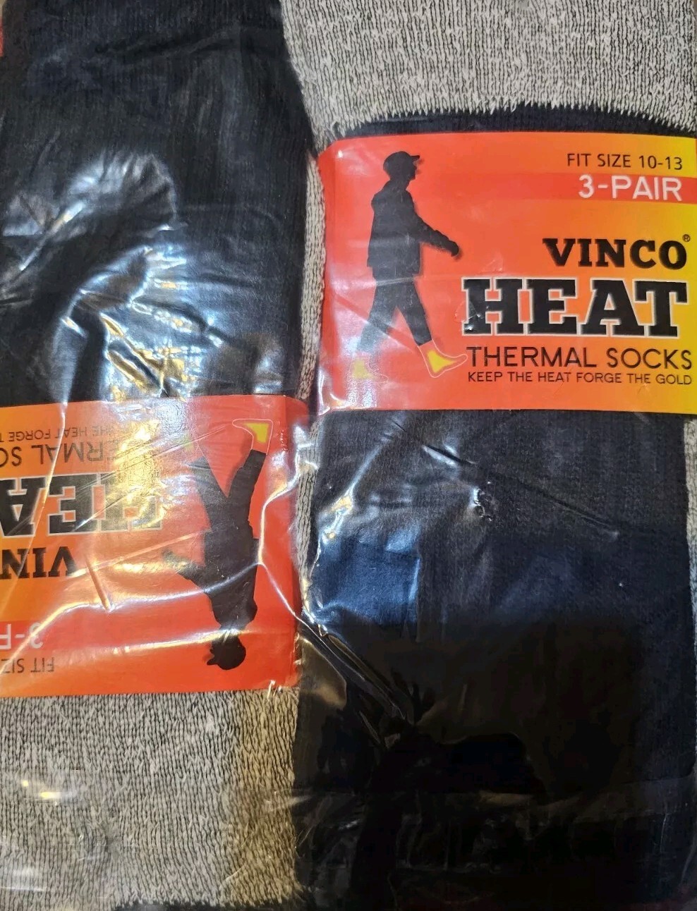 New Men'S Heavy Duty Thermal Boot Socks 3 Pk size 10-15 Colors Black,Red & Gray