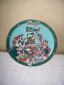 Miami Dolphins Danbury Mint Fans Thanksgiving Plate