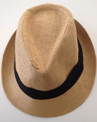 Unisex Straw Fedora Hat Trilby Cuban Cap Summer Beach Sun Panama Hat Outdoor