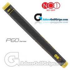NO1 Grip P60 Series Straight Mid Jumbo Putter Grip - Black / Yellow + Free Tape