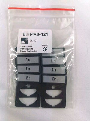 Moeller MAS-121 Zusatzschild (Ein) / 8 Stück / NEU (029)