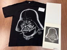 VINTAGE STAR WARS DARTH VADER BIG FACE STIPPLE ORIGINAL ART T SHIRT XL TEE 1994