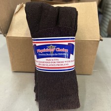 PHYSICIANS CHOICE Mens Diabetic Crew Socks Size 9-11 Brown NWT