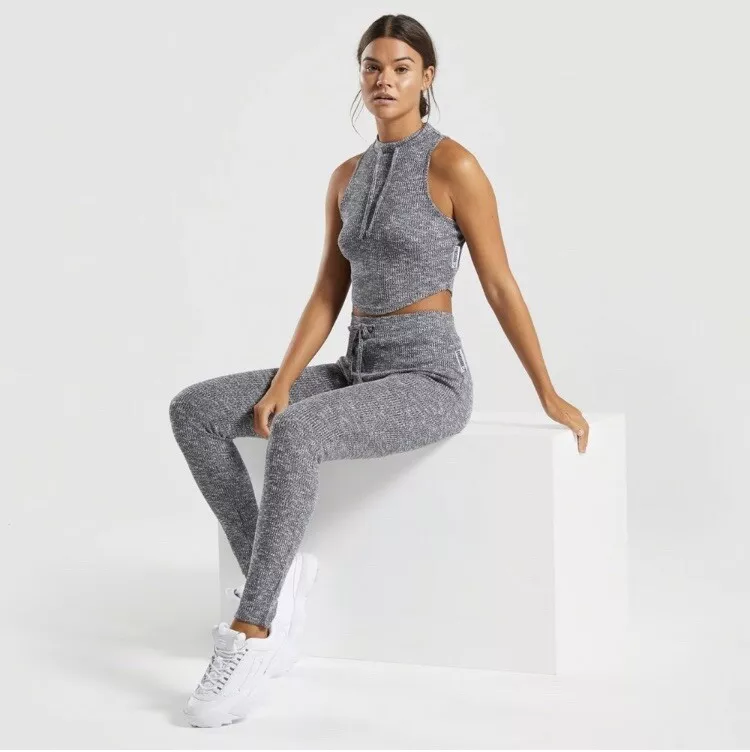 Gymshark Slounge Leggings Black Marl Size Small