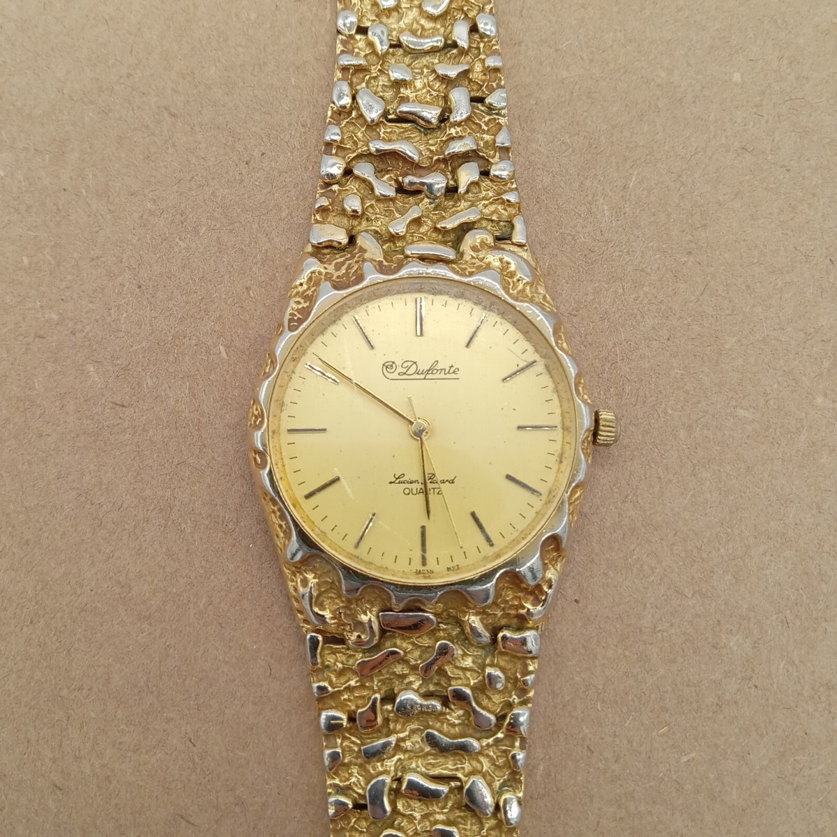 Dufonte Lucien Piccard Watch Womens Nugget Watch Gold Tone 26mm