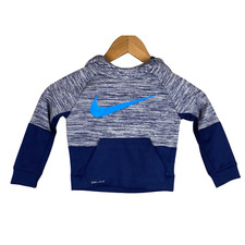 Nike Therma Dri-Fit Size 2T Pullover Hoodie blue Sweatshirt Pocket sports