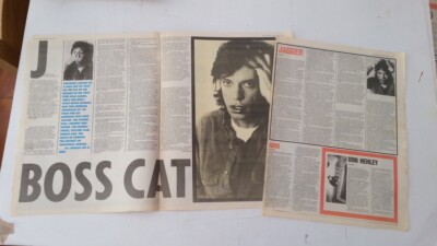 MICK JAGGER 'Boss Cat' 1985 3 page UK ARTICLE / clipping  (Rolling Stones)