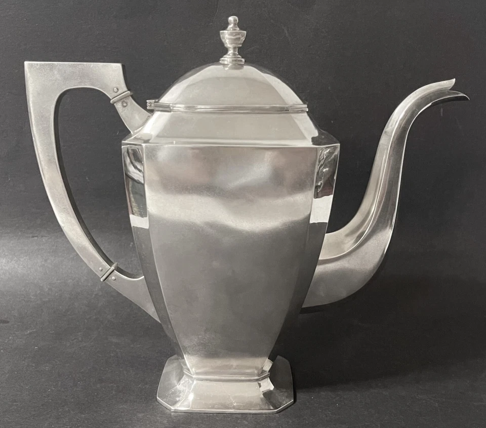 Antiguo Juego de Té-Café Art Deco Imperial Ruso 84-Plata 5 Piezas, S. Bechgold Foto 3 de 4
