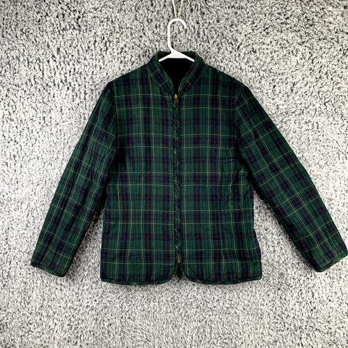 Vintage Pendleton Quilted Reversible Jacket Womens small tartan Plaid Blue
