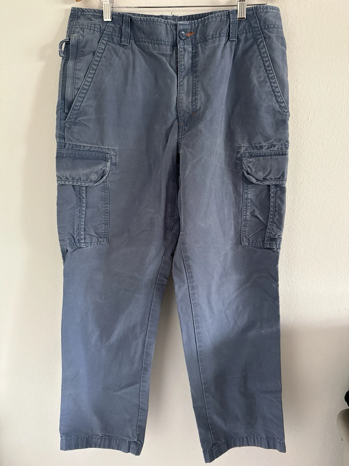 L.L. Bean Ash Blue Cargo Rip Stop Pants Natural Fit 34x30 (34x29 actual)