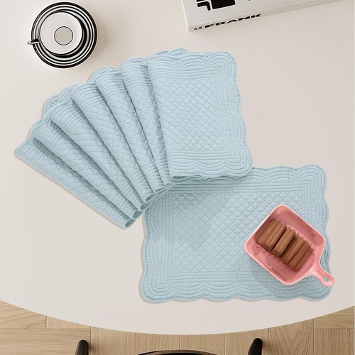 100% Cotton Quilted Placemats Set of 6Washable Cloth Table Placemats for Kitc - Picture 4 of 8