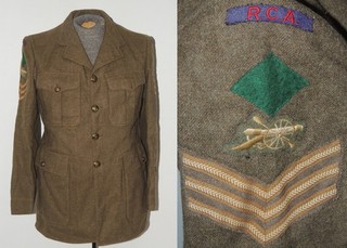 WW2 Royal Canadian Artillery 1942 Uniform with insignia Named